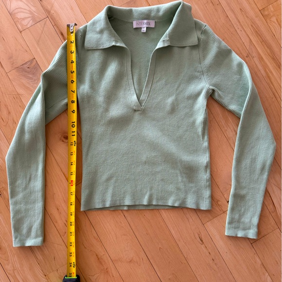 Mint Green Intermix long sleeve shirt - Picture 2 of 4